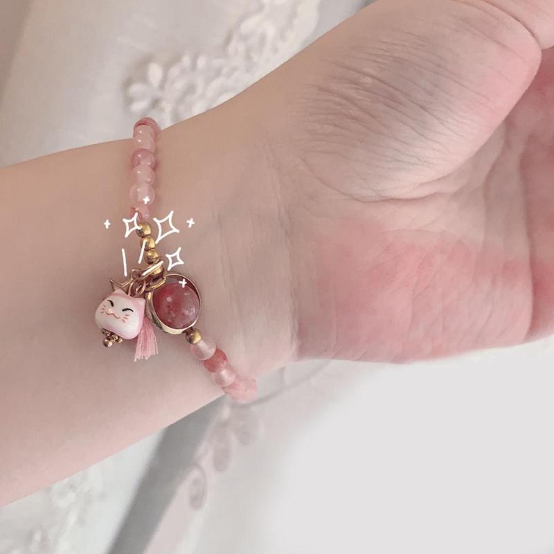 Новый цвет, простой милый керамический браслет Lucky Cat со звездой, ручной работы, красный цвет, браслет из веревки для женщин и девочек, ювелирные изделия
Новый цвет, простой милый керамический браслет Lucky Cat со звездой, ручной работы, красный цвет, браслет из веревки для женщин и девочек, ювелирные изделия