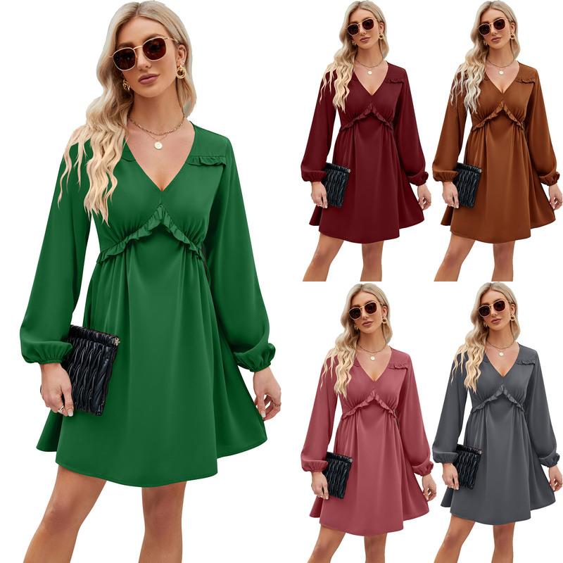 YJKDYK 2024 Spring Autumn Women Long Sleeve Dress Female V-neck Short Casual Dress Women Soft Pure Color Dress Women Clothing M рожевий
YJKDYK 2024 Spring Autumn Women Long Sleeve Dress Female V-neck Short Casual Dress Women Soft Pure Color Dress Women Clothing M рожевий