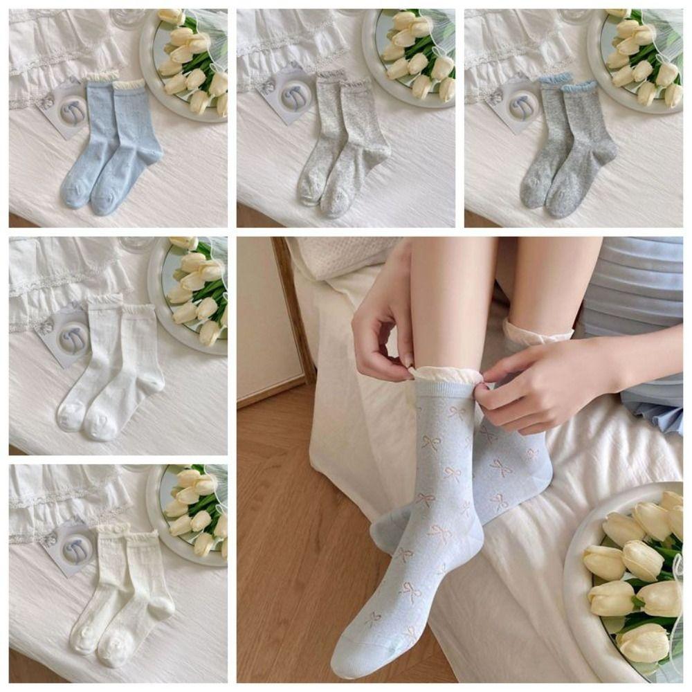 Patchwork Bowknot Ruffle Short Socks Thin Summer Balletcore Style Socks Girl серый/синий
Patchwork Bowknot Ruffle Short Socks Thin Summer Balletcore Style Socks Girl серый/синий
