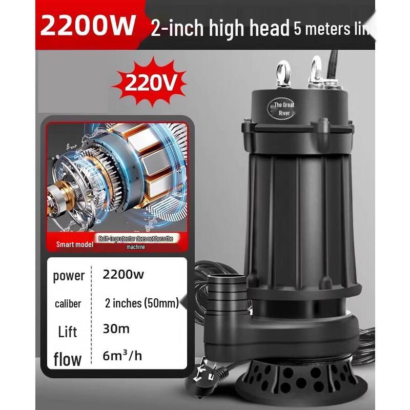 CHUGOUXIANG 2200W High-Lift Submersible Pump with 2-inch Outlet CN plug (adapter included)
CHUGOUXIANG 2200W High-Lift Submersible Pump with 2-inch Outlet CN plug (adapter included)