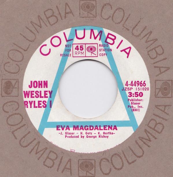 7inch Record JOHN WESLEY RYLES - Eva Magdalena 444966PROMO Columbia 1968 US Rock Used
7inch Record JOHN WESLEY RYLES - Eva Magdalena 444966PROMO Columbia 1968 US Rock Used