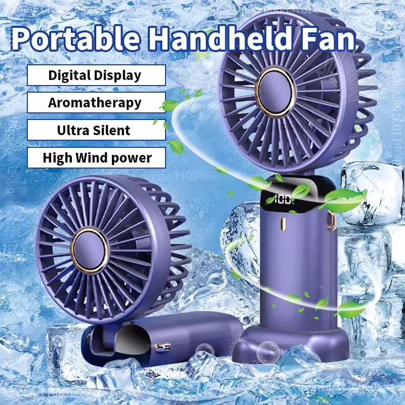 Electric Handheld Mini Fan Foldable Portable Neck Hanging Fans 5 Speed USB Rechargeable Fan with Phone Stand and Display Screen
Electric Handheld Mini Fan Foldable Portable Neck Hanging Fans 5 Speed USB Rechargeable Fan with Phone Stand and Display Screen