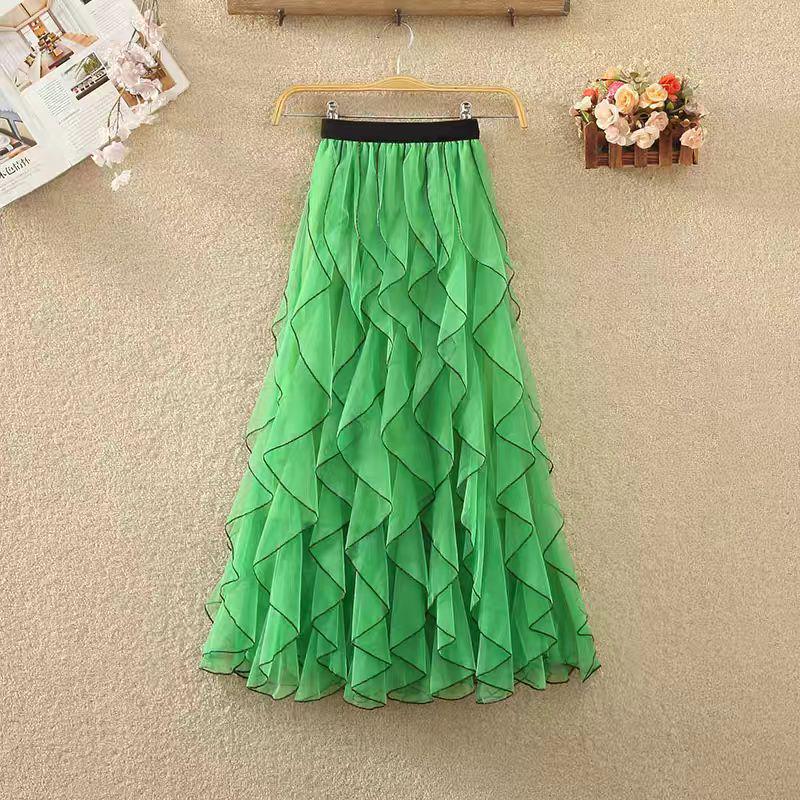 Women s High Waist Wavy Mesh A-Line Tulle Skirt with Fairy Ruffles - Summer Midi Skirt One Size зелений
Women s High Waist Wavy Mesh A-Line Tulle Skirt with Fairy Ruffles - Summer Midi Skirt One Size зелений