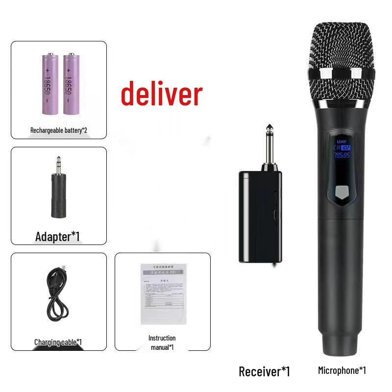 Wireless Rechargeable Handheld Microphone with Dual Connection for Outdoor and Home Use Single Microphone
Wireless Rechargeable Handheld Microphone with Dual Connection for Outdoor and Home Use Single Microphone