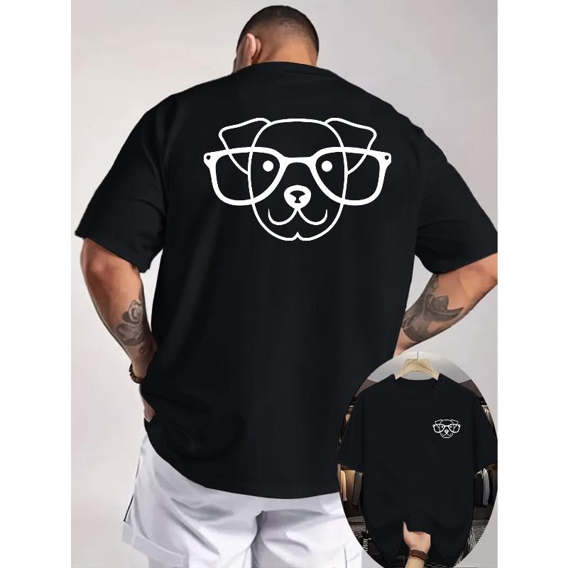 European Size T-Shirt Featuring a Line Drawing of a Dog Wearing Glasses, with Prints on Both The Front And Back. 4XL
European Size T-Shirt Featuring a Line Drawing of a Dog Wearing Glasses, with Prints on Both The Front And Back. 4XL