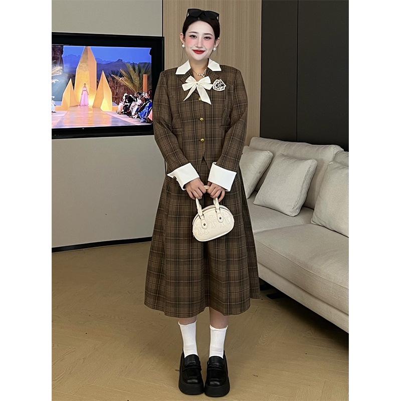 Autumn/Winter Plaid Dress for Plus Size Girls – Stylish, Pastoral Student Fashion 2XL (135-150 jin)
Autumn/Winter Plaid Dress for Plus Size Girls – Stylish, Pastoral Student Fashion 2XL (135-150 jin)