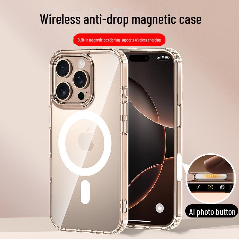 iPhone 16 Pro/16 Plus Magnetic Transparent Case with Anti-Fall Protection and AI Camera Button iPhone 16 Pro
iPhone 16 Pro/16 Plus Magnetic Transparent Case with Anti-Fall Protection and AI Camera Button iPhone 16 Pro