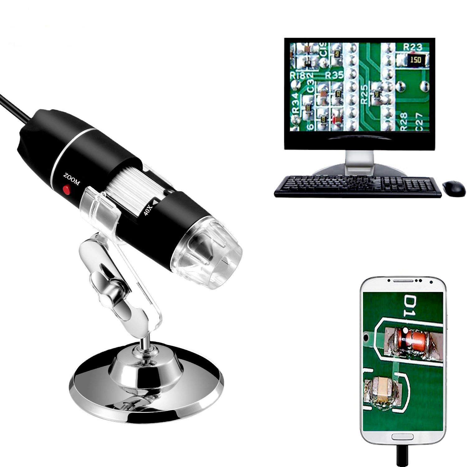 Цифровой USB-микроскоп Jiusion с увеличением 8 светодиодов, с адаптером Mini OTG и металлическим корпусом, несовместимый с эндоскопом iPhone iPad 40-1000x, камерой 2.0,
Цифровой USB-микроскоп Jiusion с увеличением 8 светодиодов, с адаптером Mini OTG и металлическим корпусом, несовместимый с эндоскопом iPhone iPad 40-1000x, камерой 2.0,