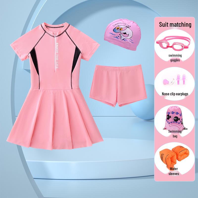 New Girls One-Piece Swimsuit: Stylish, Conservative Design with Matching Swim Cap and Goggles XL (25-35 jin)
New Girls One-Piece Swimsuit: Stylish, Conservative Design with Matching Swim Cap and Goggles XL (25-35 jin)