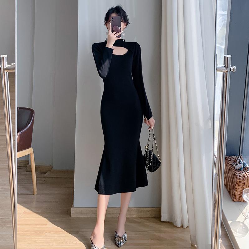 Korean Style Slim Fit Over-the-Knee Wool Fishtail Knitted Dress for Women Large чёрный
Korean Style Slim Fit Over-the-Knee Wool Fishtail Knitted Dress for Women Large чёрный