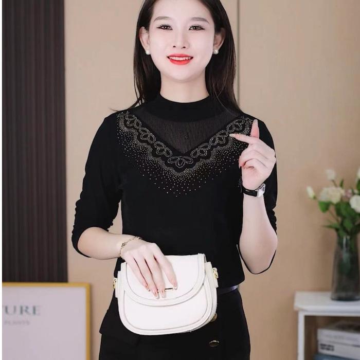 Large size bottoming shirt for women s autumn and winter semi-turtleneck German velvet middle-aged long-sleeved top for women 3XL
Large size bottoming shirt for women s autumn and winter semi-turtleneck German velvet middle-aged long-sleeved top for women 3XL