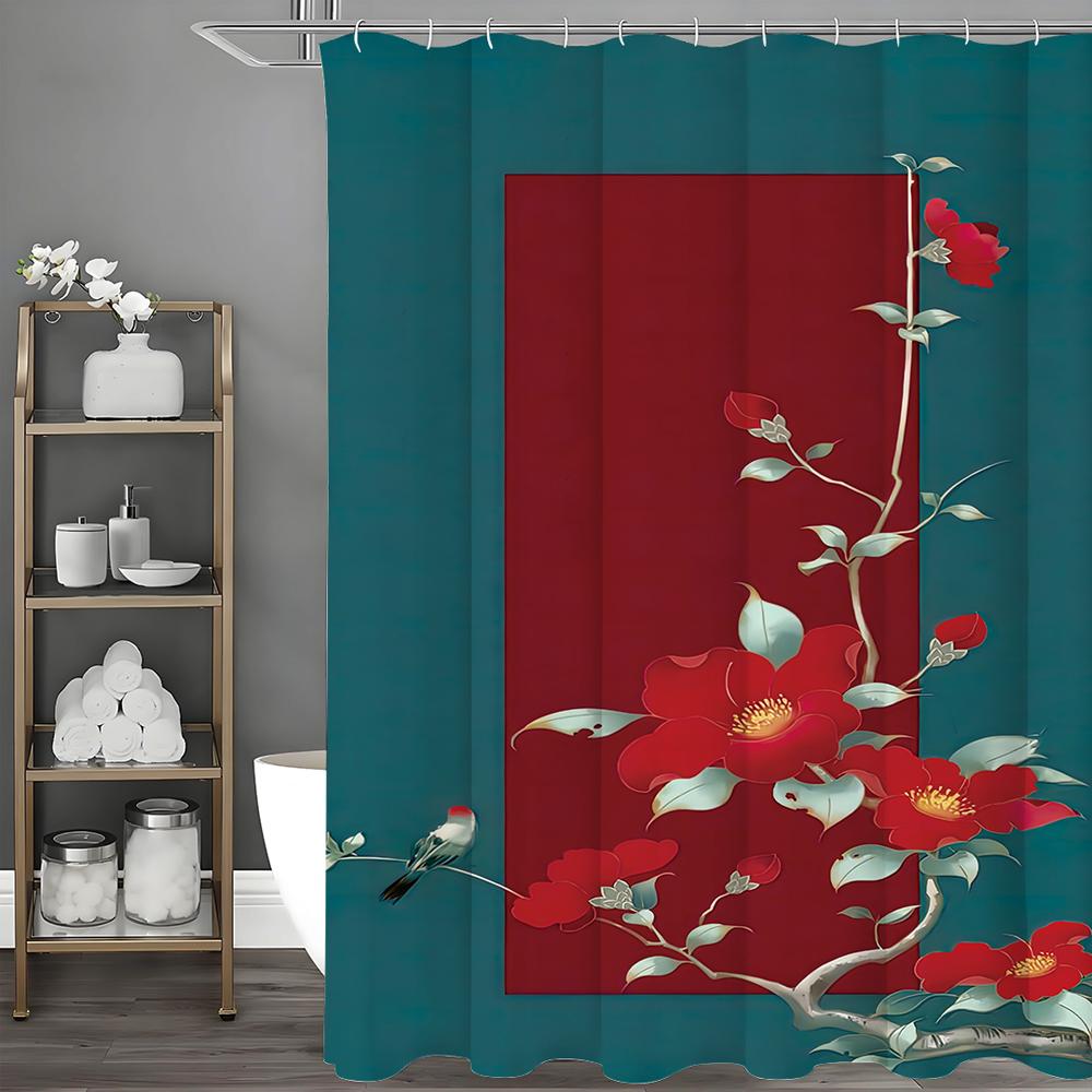 Китайская цветочная шторка для душа с птичками, сине-красная, декоративная шторка для ванной, водонепроницаемая шторка для душа с крючками 90*180cm
Китайская цветочная шторка для душа с птичками, сине-красная, декоративная шторка для ванной, водонепроницаемая шторка для душа с крючками 90*180cm