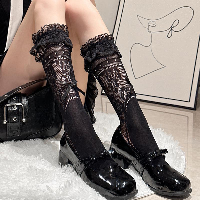 Lace Trim Ballet Style Anti-Snag Stockings, Summer Mid-Calf Socks with Butterfly Knot for Women One Size чёрный
Lace Trim Ballet Style Anti-Snag Stockings, Summer Mid-Calf Socks with Butterfly Knot for Women One Size чёрный