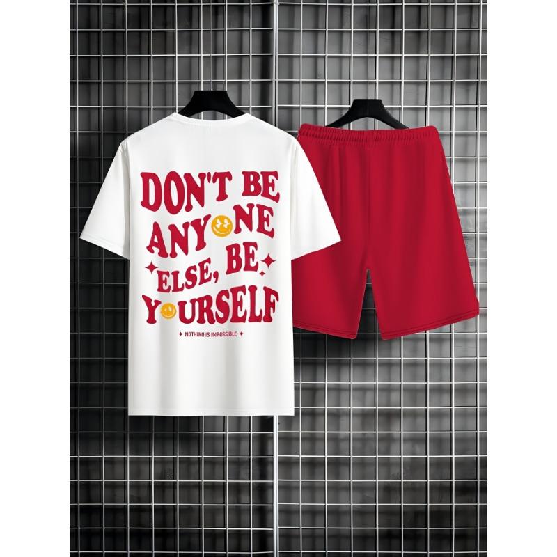 Men s Casual Fashion Letter Graphic Full Print Comfortable Round Neck Short Sleeve T-Shirt and Red Shorts Set XL
Men s Casual Fashion Letter Graphic Full Print Comfortable Round Neck Short Sleeve T-Shirt and Red Shorts Set XL