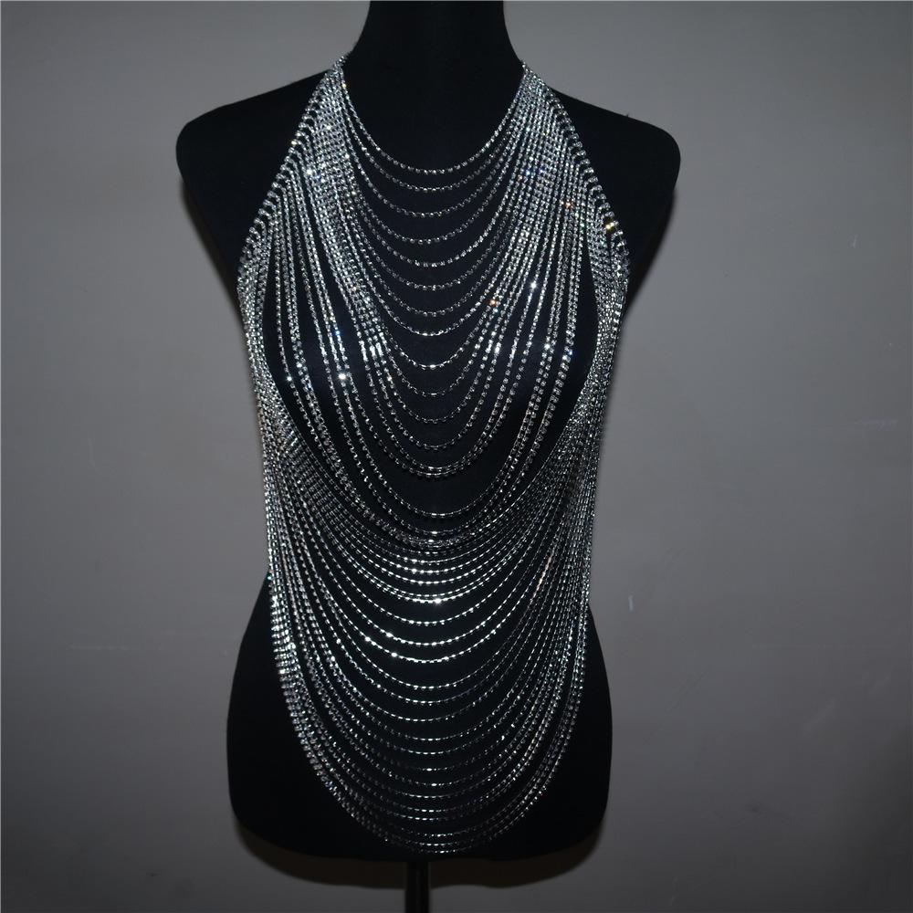 Fashion Breast Chain Jewelry Multi-Layer Rhinestone Sexy Body Chain Bra, European And American Queen Party Nightclub Clothing
Fashion Breast Chain Jewelry Multi-Layer Rhinestone Sexy Body Chain Bra, European And American Queen Party Nightclub Clothing