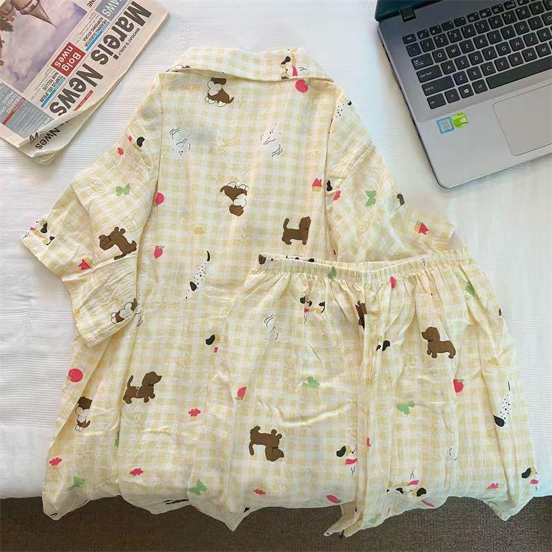 Full of plaid dachshund summer popular short-sleeved shorts fashionable and cute student loungewear suits can be worn outside S
Full of plaid dachshund summer popular short-sleeved shorts fashionable and cute student loungewear suits can be worn outside S