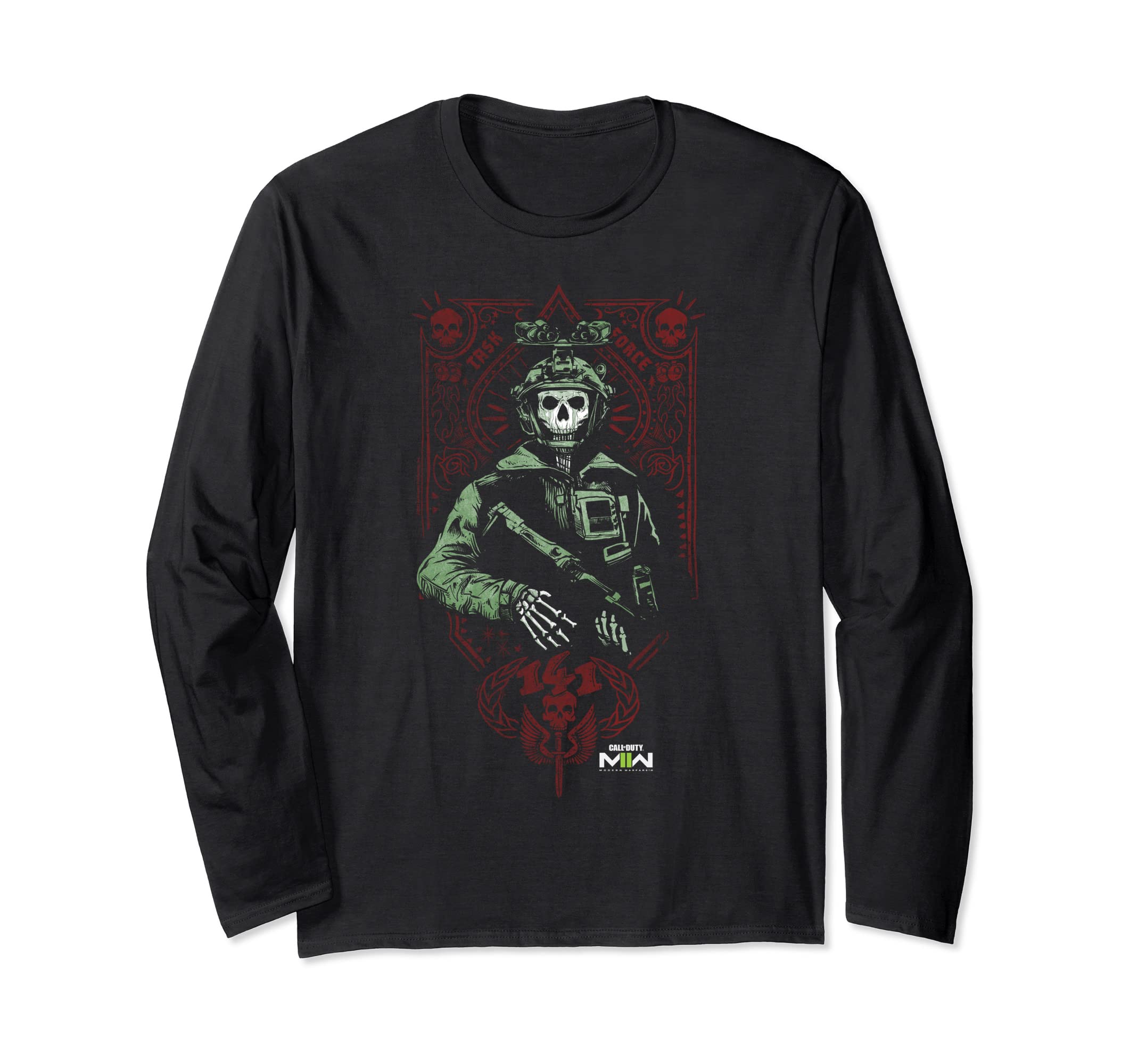 Call of Duty: Modern Warfare 2 Ghost Playing Card Portrait Long Sleeve T-Shirt
Call of Duty: Modern Warfare 2 Ghost Playing Card Portrait Long Sleeve T-Shirt