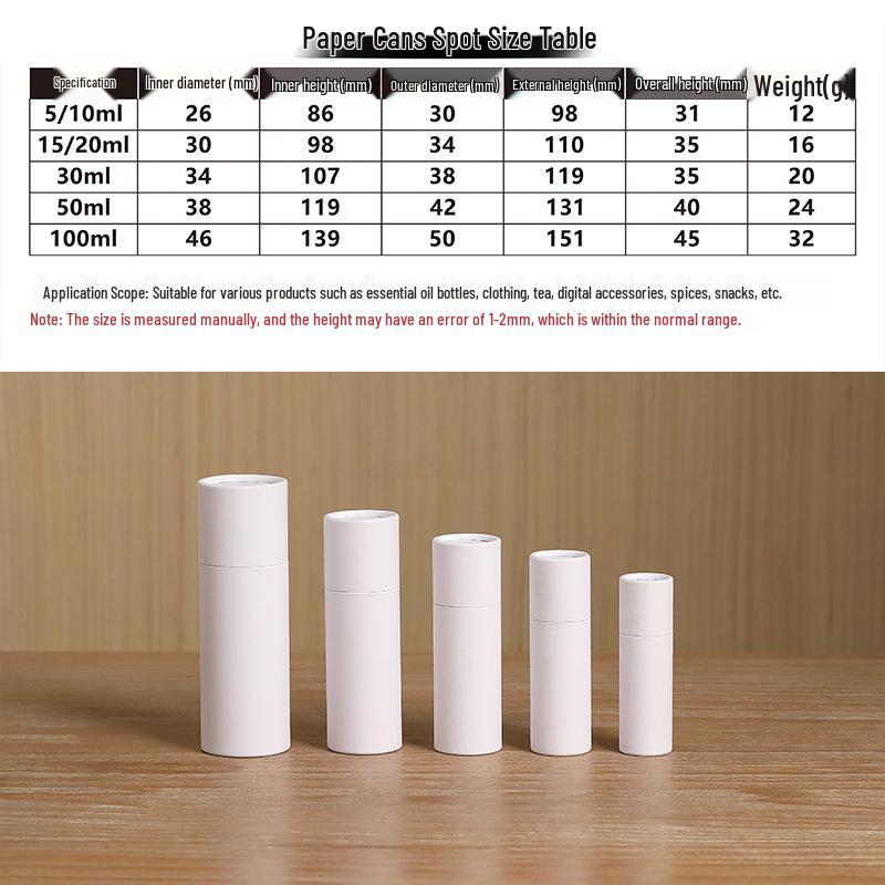 Kraft Paper Tube for Essential Oils and Cosmetics: Universal Round Packaging Box 50ml
Kraft Paper Tube for Essential Oils and Cosmetics: Universal Round Packaging Box 50ml