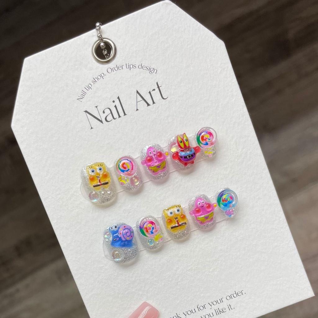 Handmade Spongebob Squarepants Short Cartoon Nail Art Cute Sweet Simple Style S
Handmade Spongebob Squarepants Short Cartoon Nail Art Cute Sweet Simple Style S