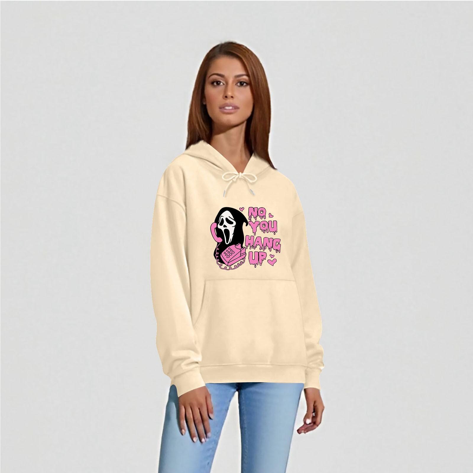 Женская однотонная толстовка с капюшоном с длинным рукавом и принтом на Хэллоуин M
Женская однотонная толстовка с капюшоном с длинным рукавом и принтом на Хэллоуин M