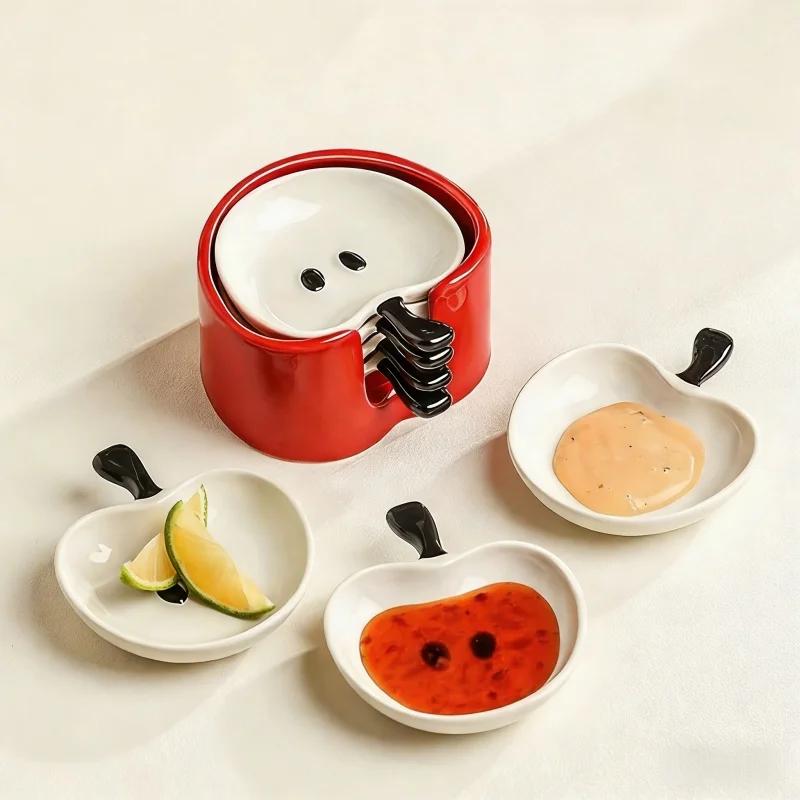 Ceramic Apple Form Snack Dish 4 Pieces Collector Matching Kitchen Seasoning Plate Indoor Household Desktop Practical Supply Apple plate set
Ceramic Apple Form Snack Dish 4 Pieces Collector Matching Kitchen Seasoning Plate Indoor Household Desktop Practical Supply Apple plate set