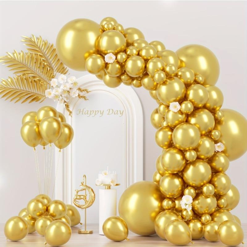 84-piece metal gold balloon set, 18/10/5-inch gold balloon garland arch set, suitable for golden-themed anniversary celebrations, birthday parties
84-piece metal gold balloon set, 18/10/5-inch gold balloon garland arch set, suitable for golden-themed anniversary celebrations, birthday parties