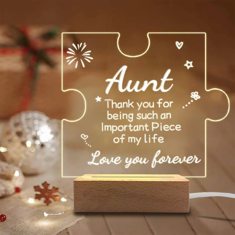 1PC 2D Flat Acrylic Luminous Decor Photography Accessories, USB Base, Niece-Aunt Gift, Best Aunt Decor, Collectible Figurines Plastic чистий
1PC 2D Flat Acrylic Luminous Decor Photography Accessories, USB Base, Niece-Aunt Gift, Best Aunt Decor, Collectible Figurines Plastic чистий