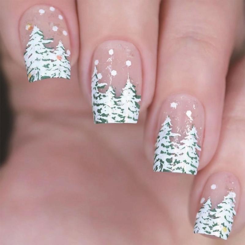 24 Pcs Snowflake Artificial Nail Christmas False Nail Short Square Press On Nail Glittering Full Cover Stick on Nail 1
24 Pcs Snowflake Artificial Nail Christmas False Nail Short Square Press On Nail Glittering Full Cover Stick on Nail 1