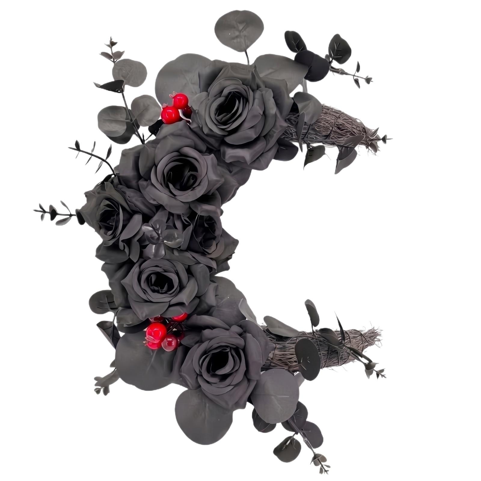 Crescent Moon Floral Wreath Halloween Home Decoration Artificial Flowers and Leaves Wall Hanging Indoor Seasonal Ornament One Size
Crescent Moon Floral Wreath Halloween Home Decoration Artificial Flowers and Leaves Wall Hanging Indoor Seasonal Ornament One Size