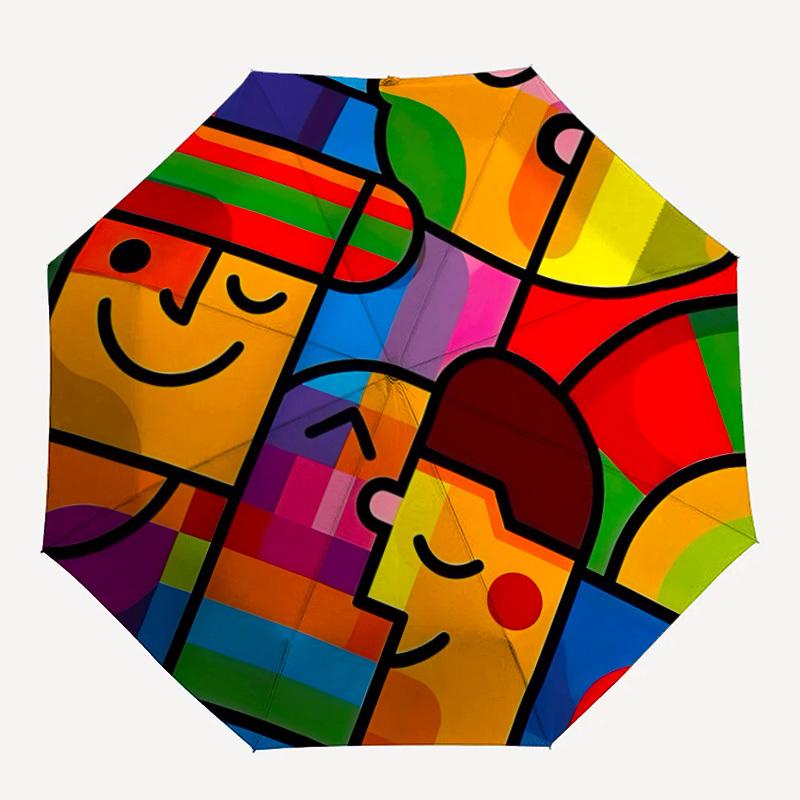 1pc Expression Puzzle Pattern Automatic Folding Umbrella - Compact 8-Rib Design, Durable Plastic & Iron, Lightweight for Outdoor Daily Use
1pc Expression Puzzle Pattern Automatic Folding Umbrella - Compact 8-Rib Design, Durable Plastic & Iron, Lightweight for Outdoor Daily Use