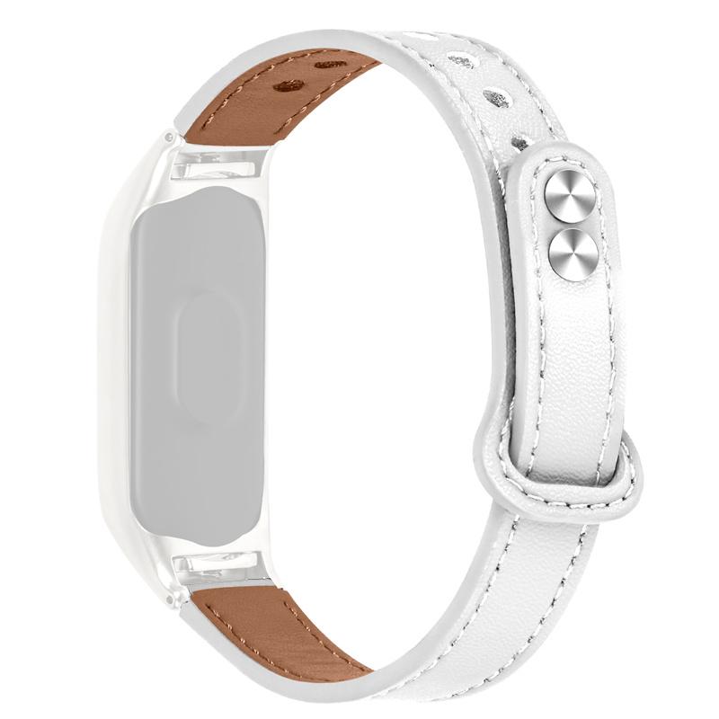 For Xiaomi Mi Band 5/6 Solid Color Top Layer Cowhide Wrist Strap Replacement Watchband with Double Rivet,Black Watch Case White
For Xiaomi Mi Band 5/6 Solid Color Top Layer Cowhide Wrist Strap Replacement Watchband with Double Rivet,Black Watch Case White
