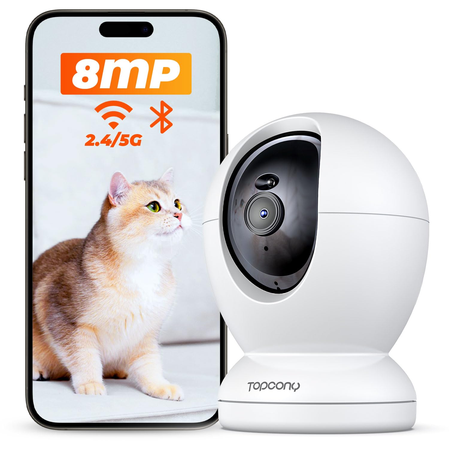 Topcony 8MP Indoor Pet Security Camera with Bluetooth 2025 WiFi 4K Auto Smartphone Remote PTZ Infrared Night Alexa Video Family Mobile for Elderly and
Topcony 8MP Indoor Pet Security Camera with Bluetooth 2025 WiFi 4K Auto Smartphone Remote PTZ Infrared Night Alexa Video Family Mobile for Elderly and