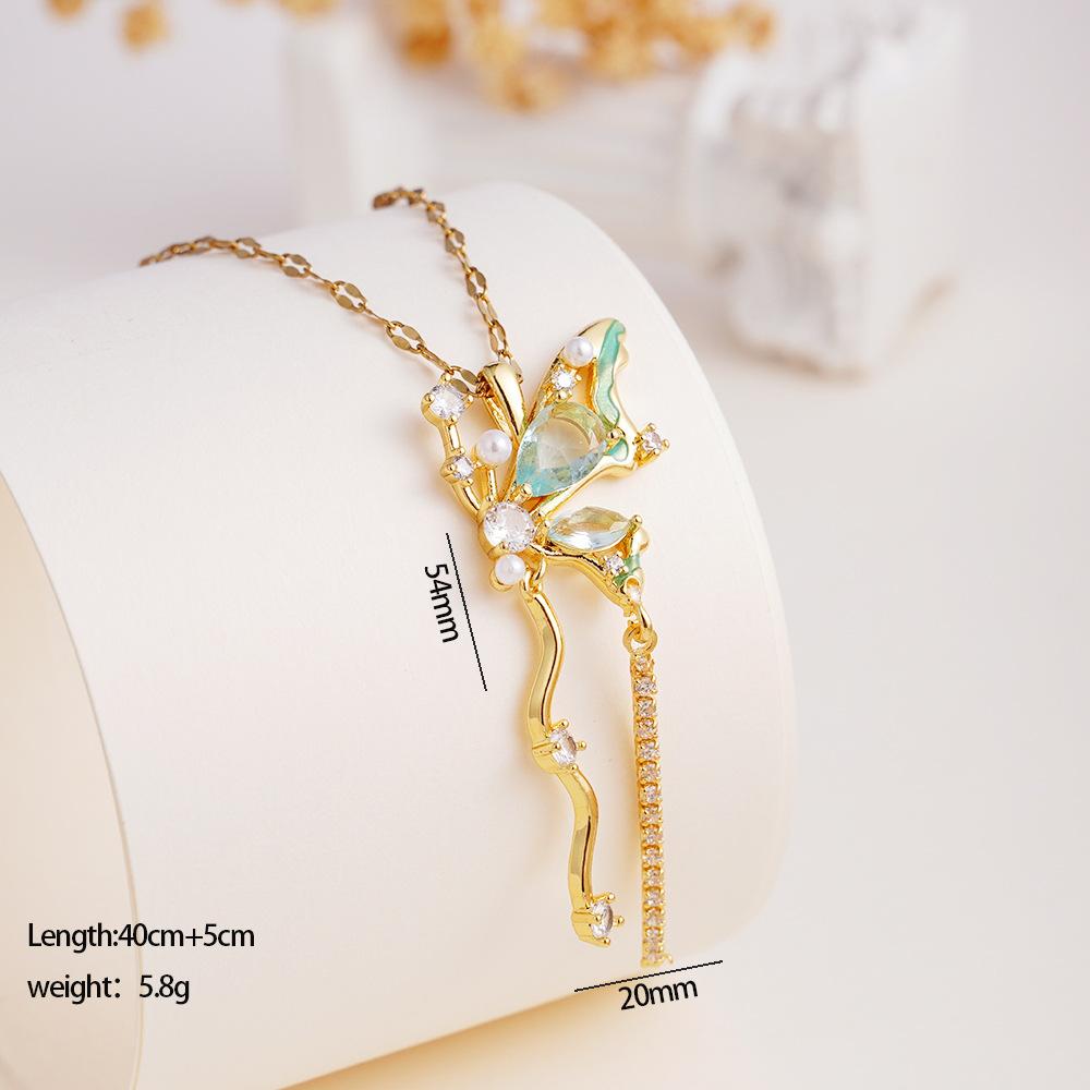 Trendy Colorful Zircon Butterfly Tassel Necklace for Women Girls Stainless Steel Chain Sweet Cool Jewelry Accessories Gifts
Trendy Colorful Zircon Butterfly Tassel Necklace for Women Girls Stainless Steel Chain Sweet Cool Jewelry Accessories Gifts