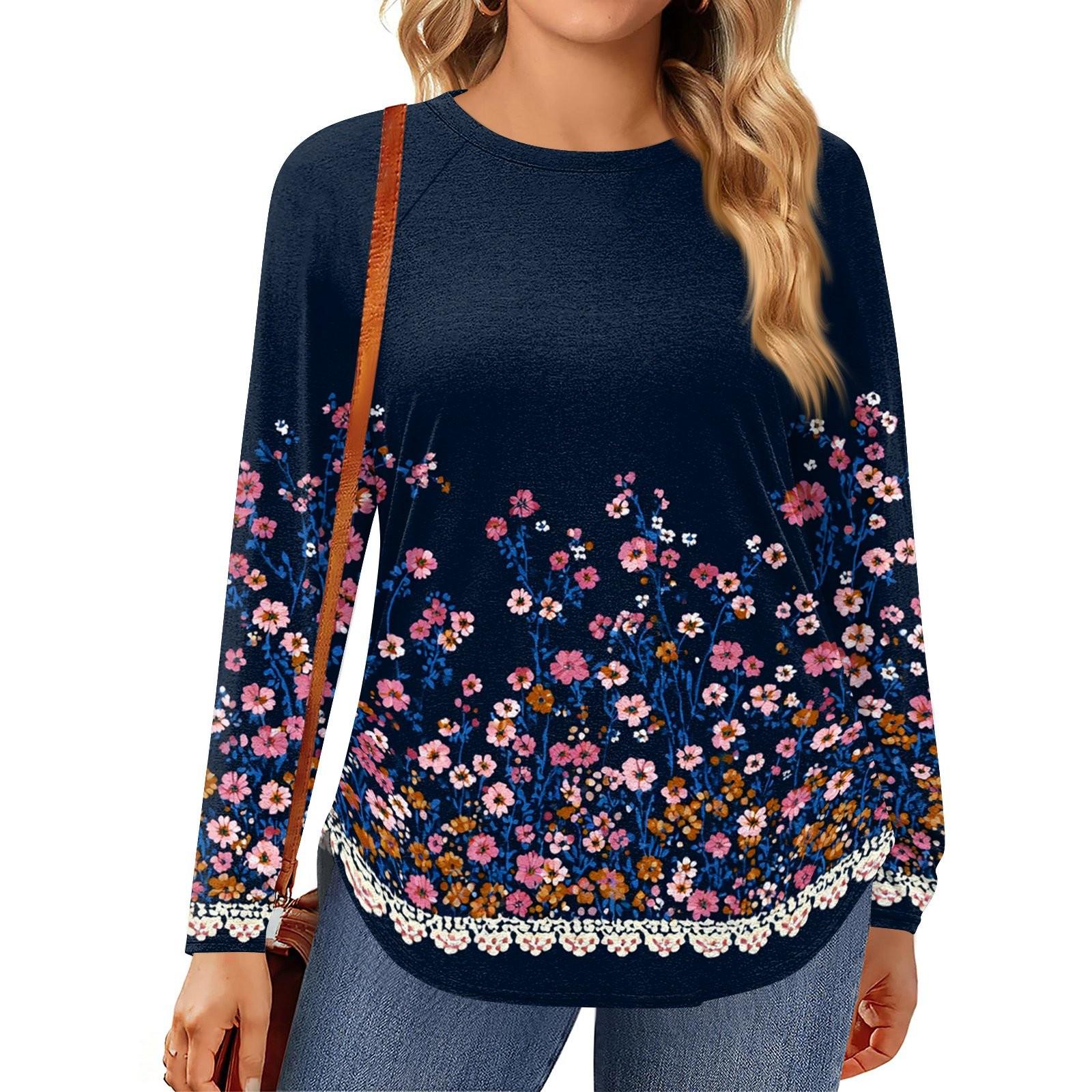 Womens Plus Size Tops Long Sleeve Shirts Round Neck Flowy Tunic Casual Loose Blouse L-5 XXL Темно-синій
Womens Plus Size Tops Long Sleeve Shirts Round Neck Flowy Tunic Casual Loose Blouse L-5 XXL Темно-синій
