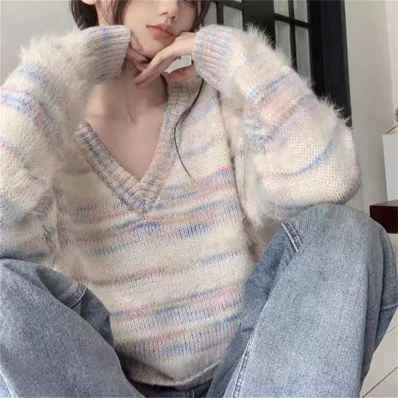 DAFIFY Женские Модные Повседневные Осенне-Зимние Свитеры с V-образным вырезом и длинными рукавами с полосатым принтом One Size
DAFIFY Женские Модные Повседневные Осенне-Зимние Свитеры с V-образным вырезом и длинными рукавами с полосатым принтом One Size