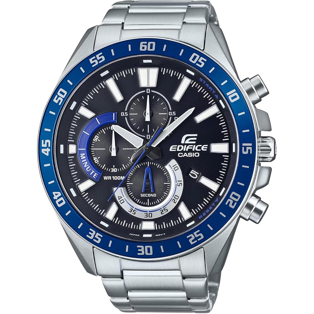 Casio Edifice Chronograph Men s Watch Blue Bezel EFV-620D-1A2V Stainless Steel 100m Water Resistant
Casio Edifice Chronograph Men s Watch Blue Bezel EFV-620D-1A2V Stainless Steel 100m Water Resistant