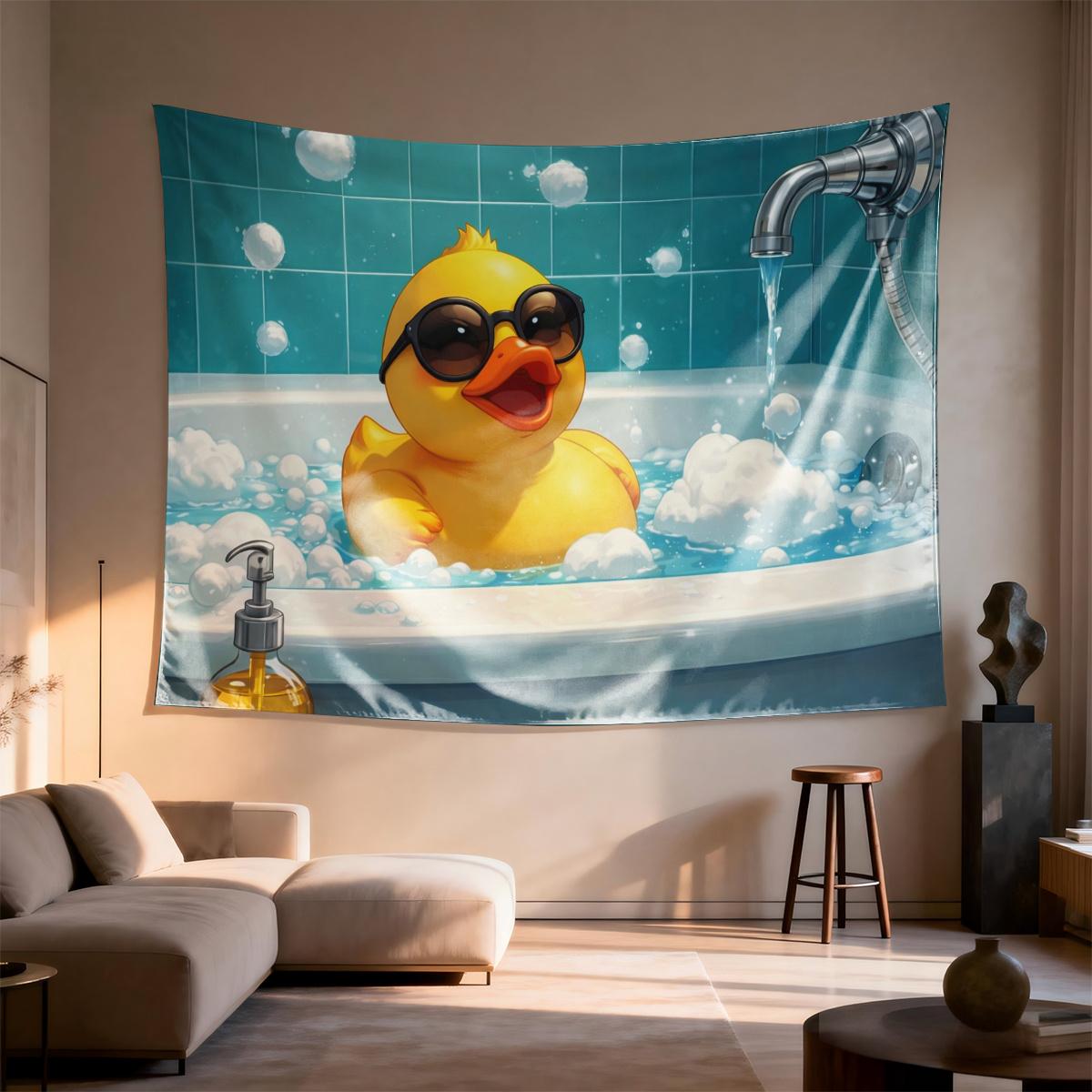 Duck Bath Tapestry Yellow Rubber Duck Bubbles Fun Art Polyester 5161 in for Bedroom or Dorm 74x94cm(29x37in)
Duck Bath Tapestry Yellow Rubber Duck Bubbles Fun Art Polyester 5161 in for Bedroom or Dorm 74x94cm(29x37in)