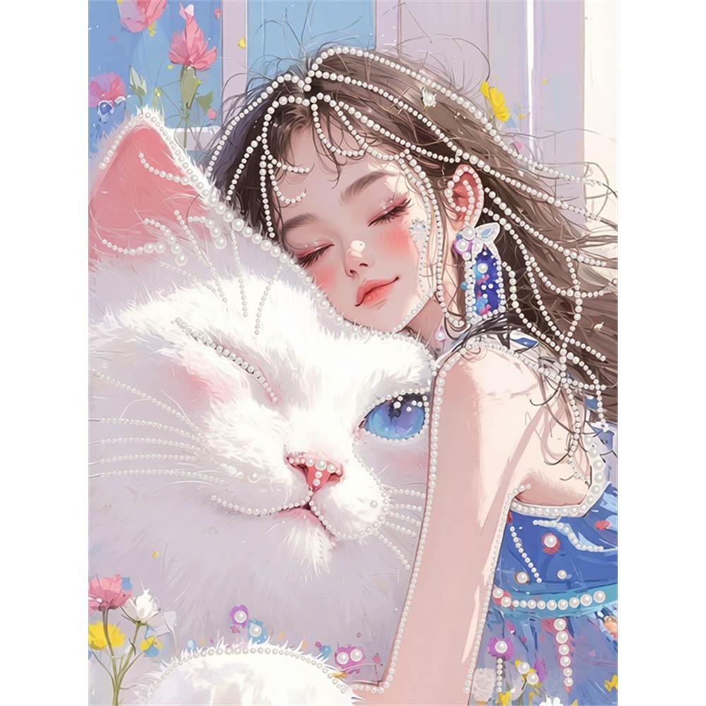 Crystal Pearl Painting 5D DIY Frame Decoration Painting Girl and Cat Home Wall Decoration Transparent Pearl Gemstone Painting Picture Art Crafts 35x45cm
Crystal Pearl Painting 5D DIY Frame Decoration Painting Girl and Cat Home Wall Decoration Transparent Pearl Gemstone Painting Picture Art Crafts 35x45cm