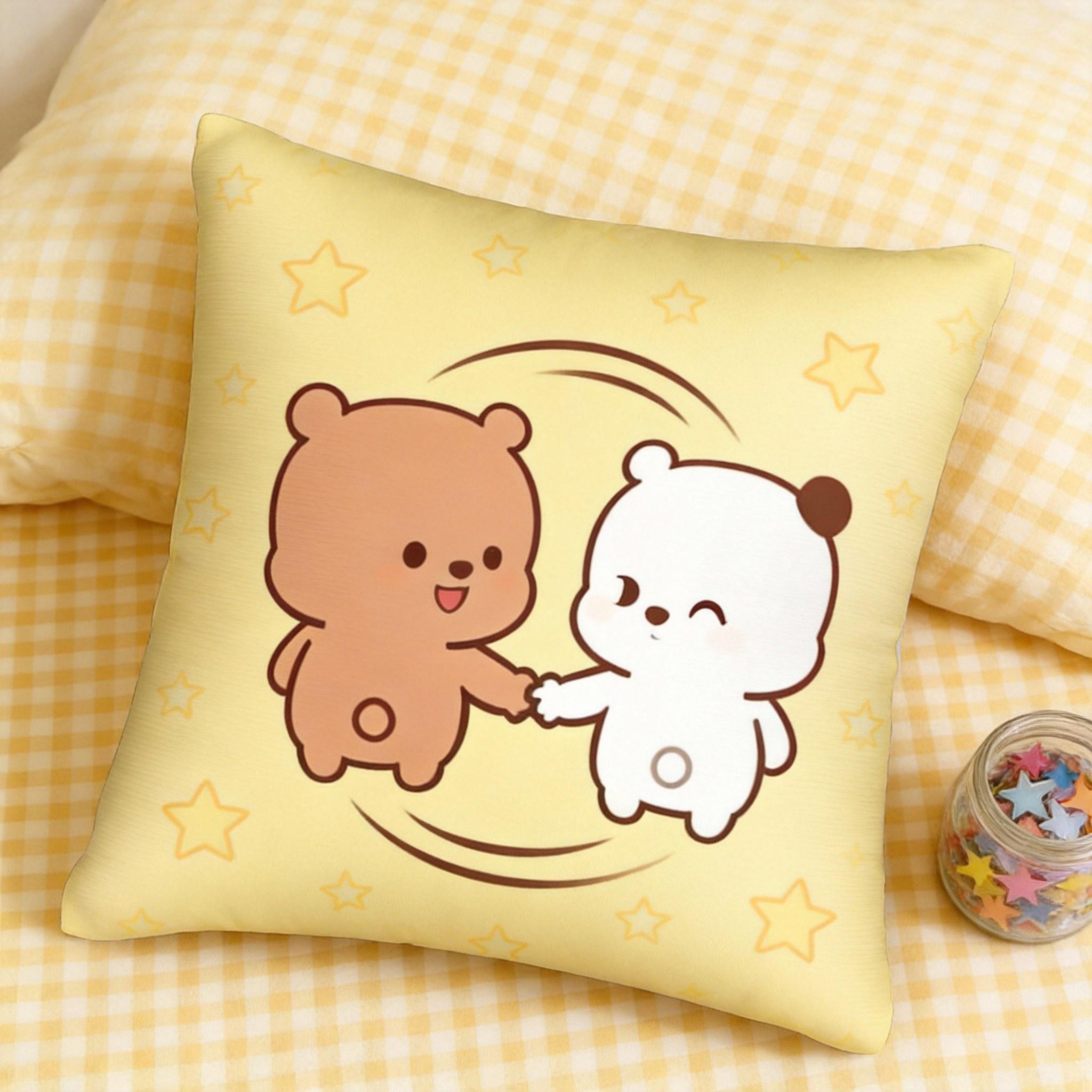 Bubu Dudu Pillow Cushion Cover pc Cute Bear Couple Cartoon Design Kawaii Japanesestyle Decor for Bedroom or Sofa 40cmx40cm
Bubu Dudu Pillow Cushion Cover pc Cute Bear Couple Cartoon Design Kawaii Japanesestyle Decor for Bedroom or Sofa 40cmx40cm