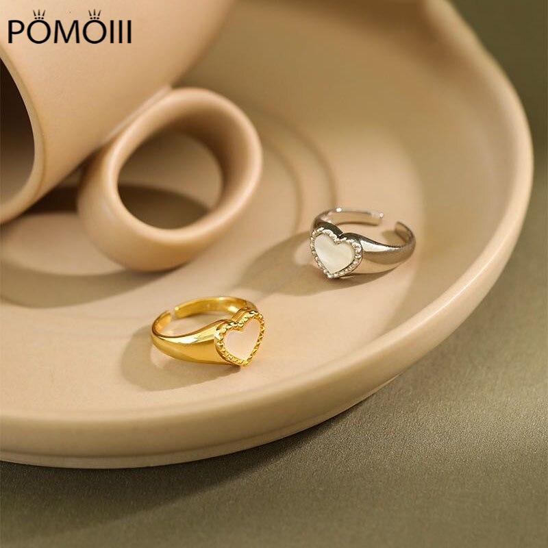 925 Sterling Silver Love Heart Shell Ring For Women Gold Silver Fashion Party Wedding Jewelry Finger Ring Gift S-R952
925 Sterling Silver Love Heart Shell Ring For Women Gold Silver Fashion Party Wedding Jewelry Finger Ring Gift S-R952