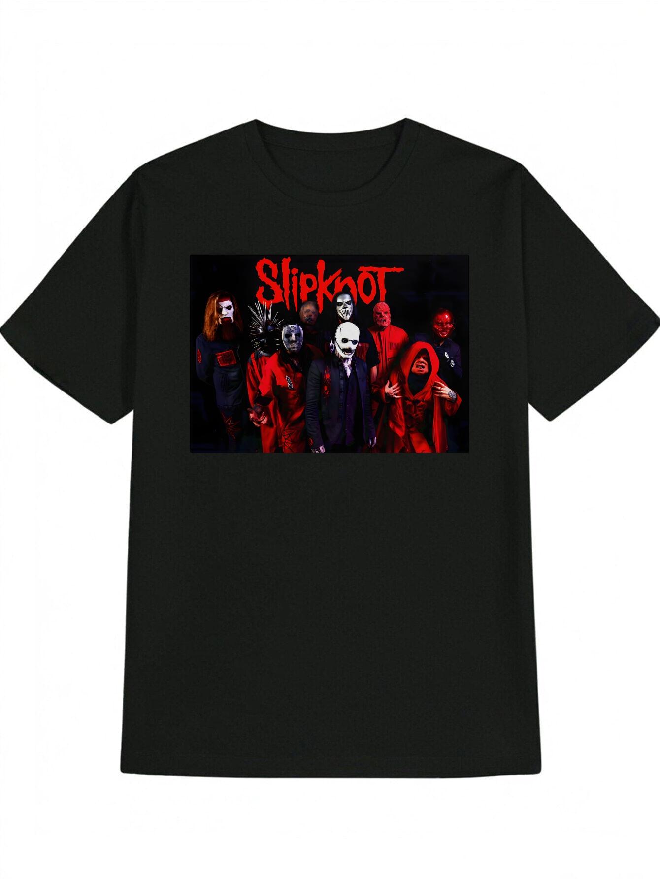 Графическая футболка группы Slipknot - Футболка в стиле хэви-метал с красными масками - Черная футболка для концертов S
Графическая футболка группы Slipknot - Футболка в стиле хэви-метал с красными масками - Черная футболка для концертов S