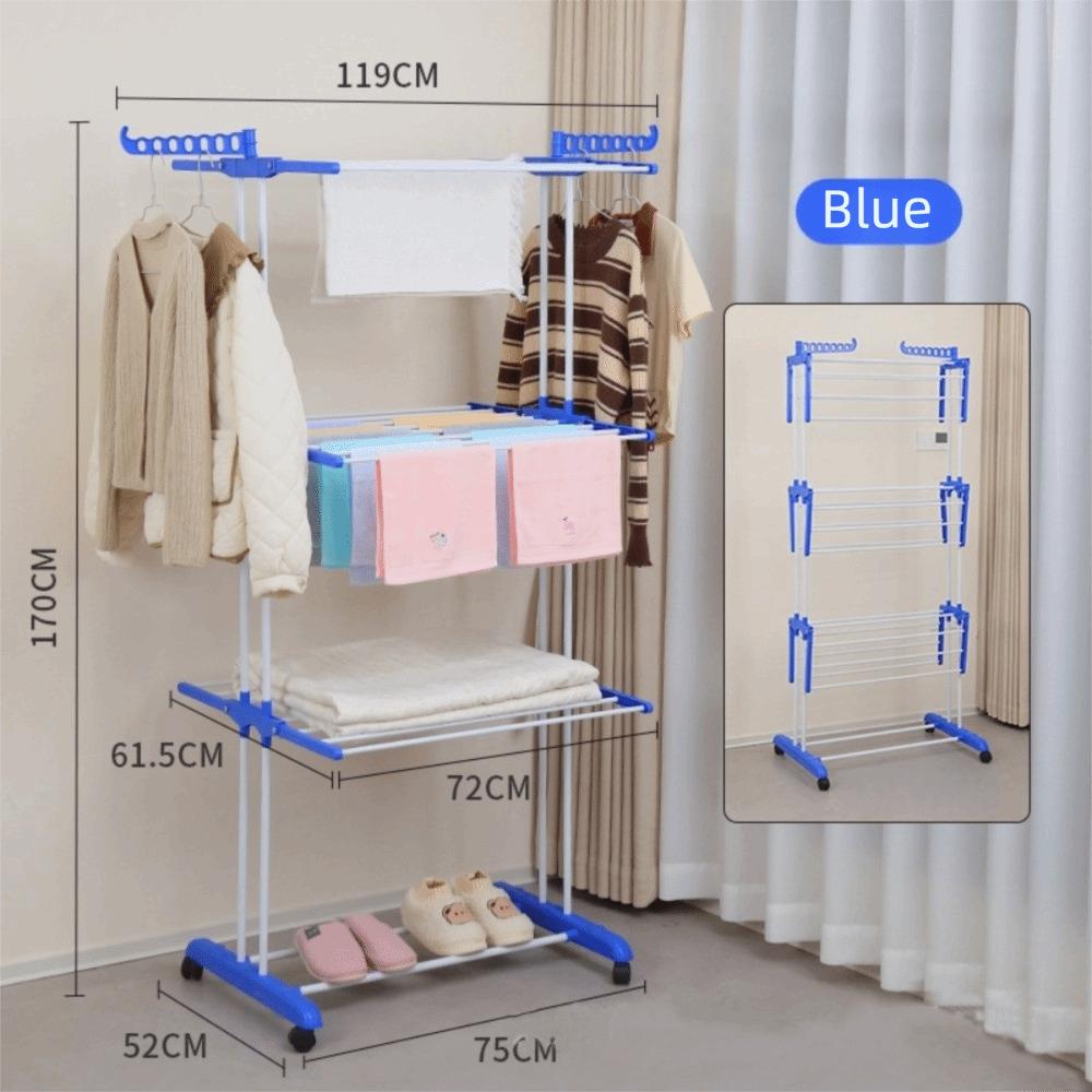 Adjustable Plastic Clothes Drying Rack 4-Tier with Hook Foldable Clothes Airer Large Size Movable Clothing Rack Indoor/Outdoor синий
Adjustable Plastic Clothes Drying Rack 4-Tier with Hook Foldable Clothes Airer Large Size Movable Clothing Rack Indoor/Outdoor синий