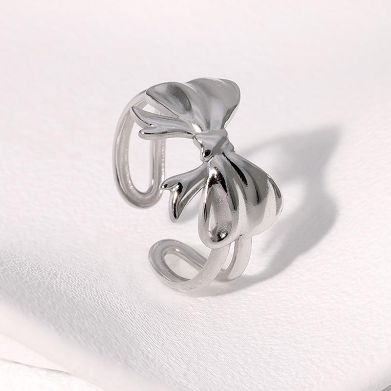 Stainless Steel Bowknot Ribbon Rings For Women Fashion Gold Color Bow Opening Adjustable Ring Zircon Accesorios anillos
Stainless Steel Bowknot Ribbon Rings For Women Fashion Gold Color Bow Opening Adjustable Ring Zircon Accesorios anillos