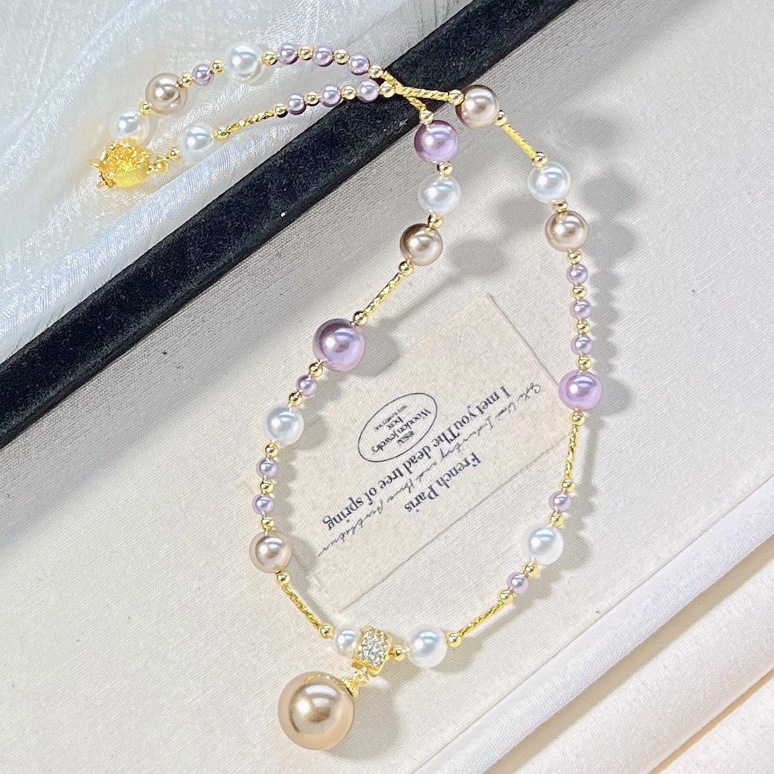 10Mm Autumn And Winter High-Gloss Mixed-Color Artificial Crystal Pearl Design Necklace Collarbone Chain Pendant
10Mm Autumn And Winter High-Gloss Mixed-Color Artificial Crystal Pearl Design Necklace Collarbone Chain Pendant