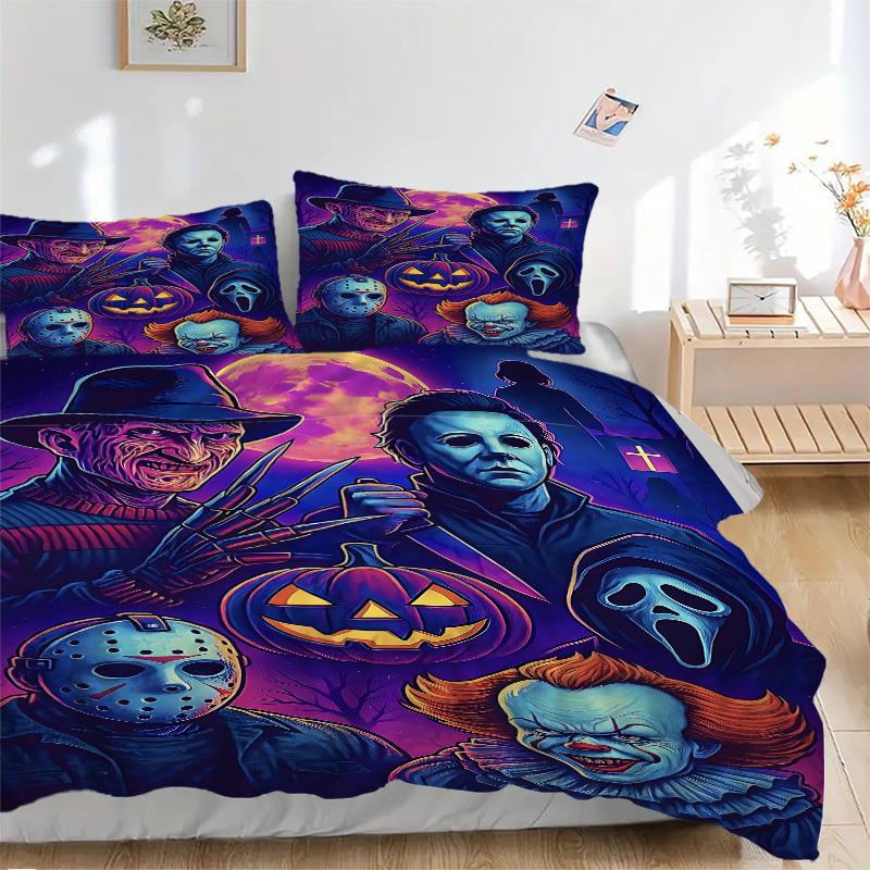 3pcs Horror Icons Duvet Cover Set, Includes 1 Duvet Cover and 1/2 Pillowcases (No Insert) yy251104207 135x200cm
3pcs Horror Icons Duvet Cover Set, Includes 1 Duvet Cover and 1/2 Pillowcases (No Insert) yy251104207 135x200cm