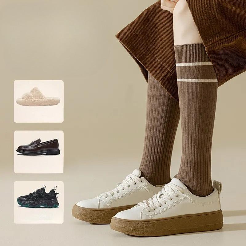 Женские весенне-осенние ретро полосатые носки до колена, подчеркивающие стройность ног 1 pair кофейный
Женские весенне-осенние ретро полосатые носки до колена, подчеркивающие стройность ног 1 pair кофейный