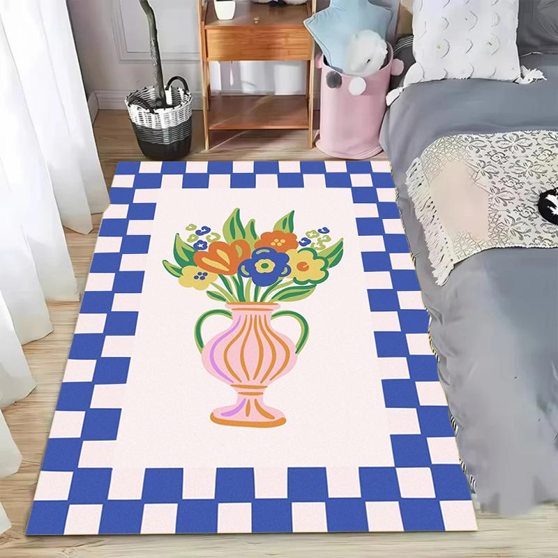 Retro Floral Vase Area Rug Blue Stripe Wavy Border Print Soft Floor Mat for Bedroom Nursery Living Room Colorful Home Decor 40X60CM
Retro Floral Vase Area Rug Blue Stripe Wavy Border Print Soft Floor Mat for Bedroom Nursery Living Room Colorful Home Decor 40X60CM