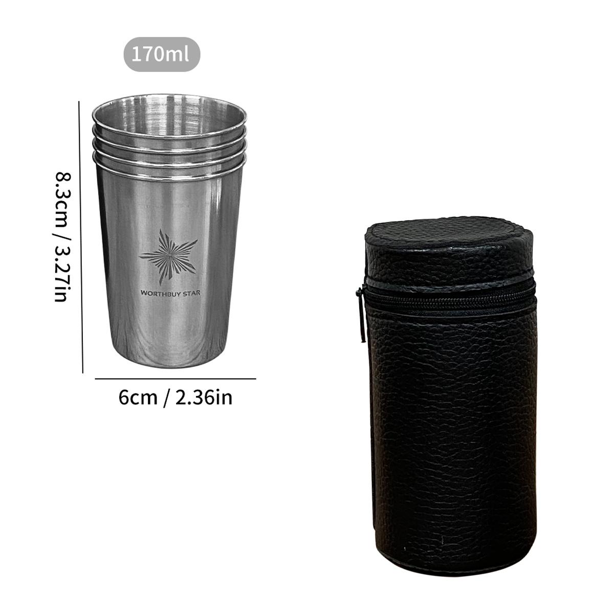 30/70/170ml 4pcs/set Stainless Steel Cups Outdoor Travel Portable Tumbler Cups With Case Mini Whisky Wine Glasses Set Drinkware
30/70/170ml 4pcs/set Stainless Steel Cups Outdoor Travel Portable Tumbler Cups With Case Mini Whisky Wine Glasses Set Drinkware