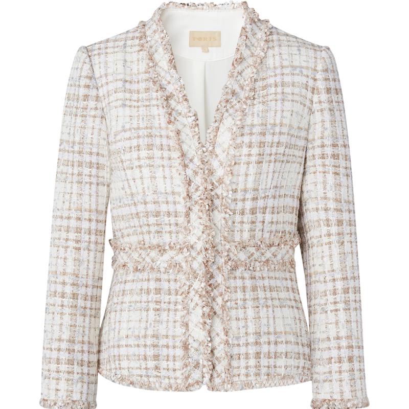 Женский твидовый жакет с V-образным вырезом, бахромой и блестками S
Женский твидовый жакет с V-образным вырезом, бахромой и блестками S