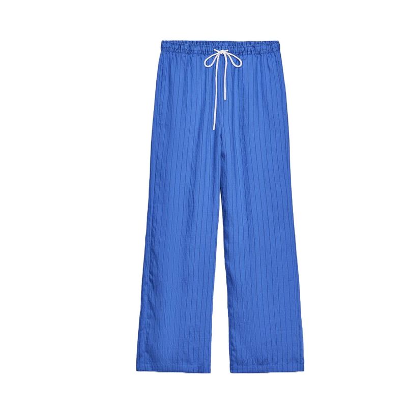 Flip Collar Loose-Fitting Striped Long Sleeves Shirt 7563253 Striped Pajamas Style Mid Waist Pants 7563252 Blue pants L
Flip Collar Loose-Fitting Striped Long Sleeves Shirt 7563253 Striped Pajamas Style Mid Waist Pants 7563252 Blue pants L